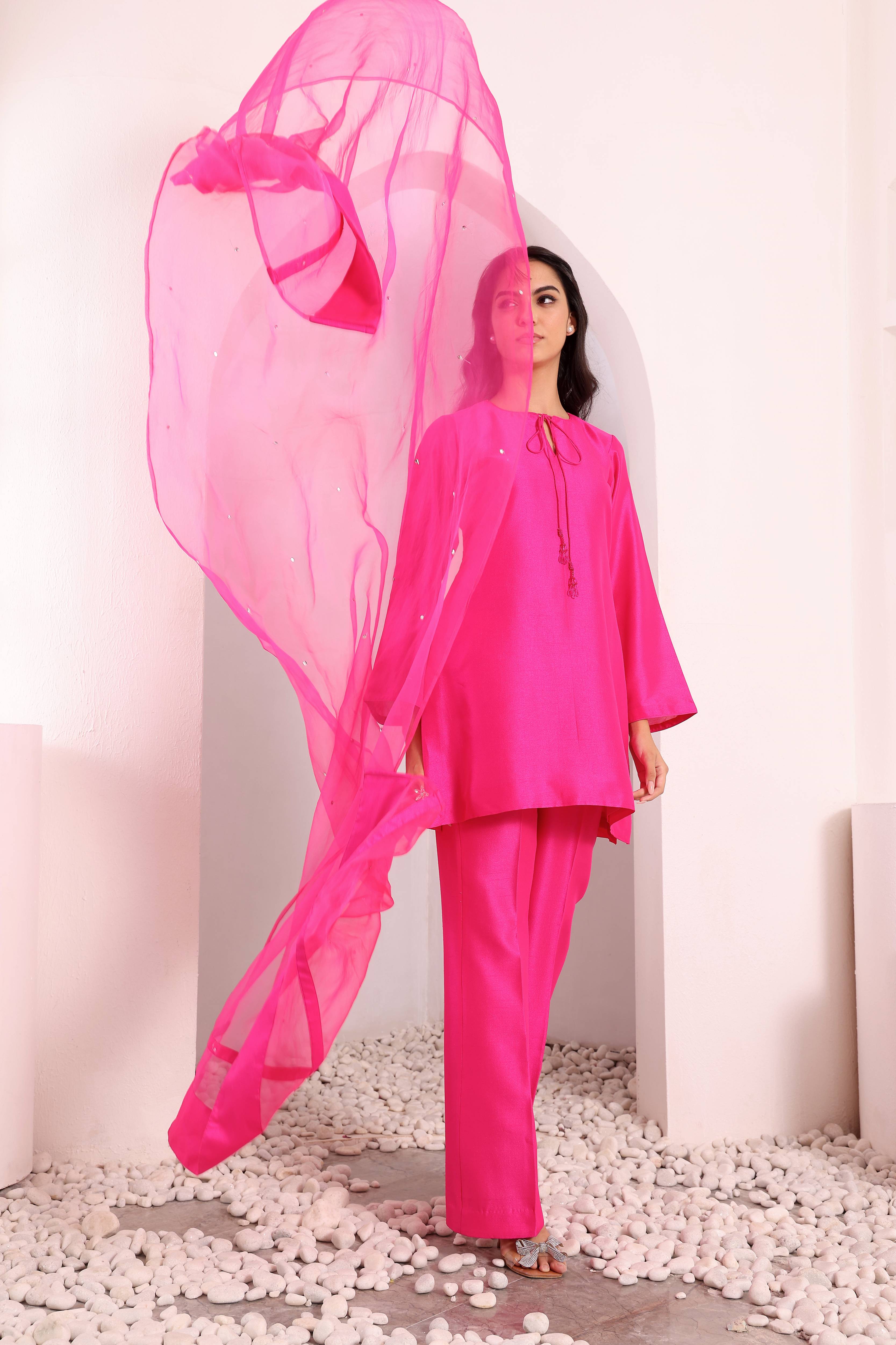 Dilruba Kurta Set - Pink