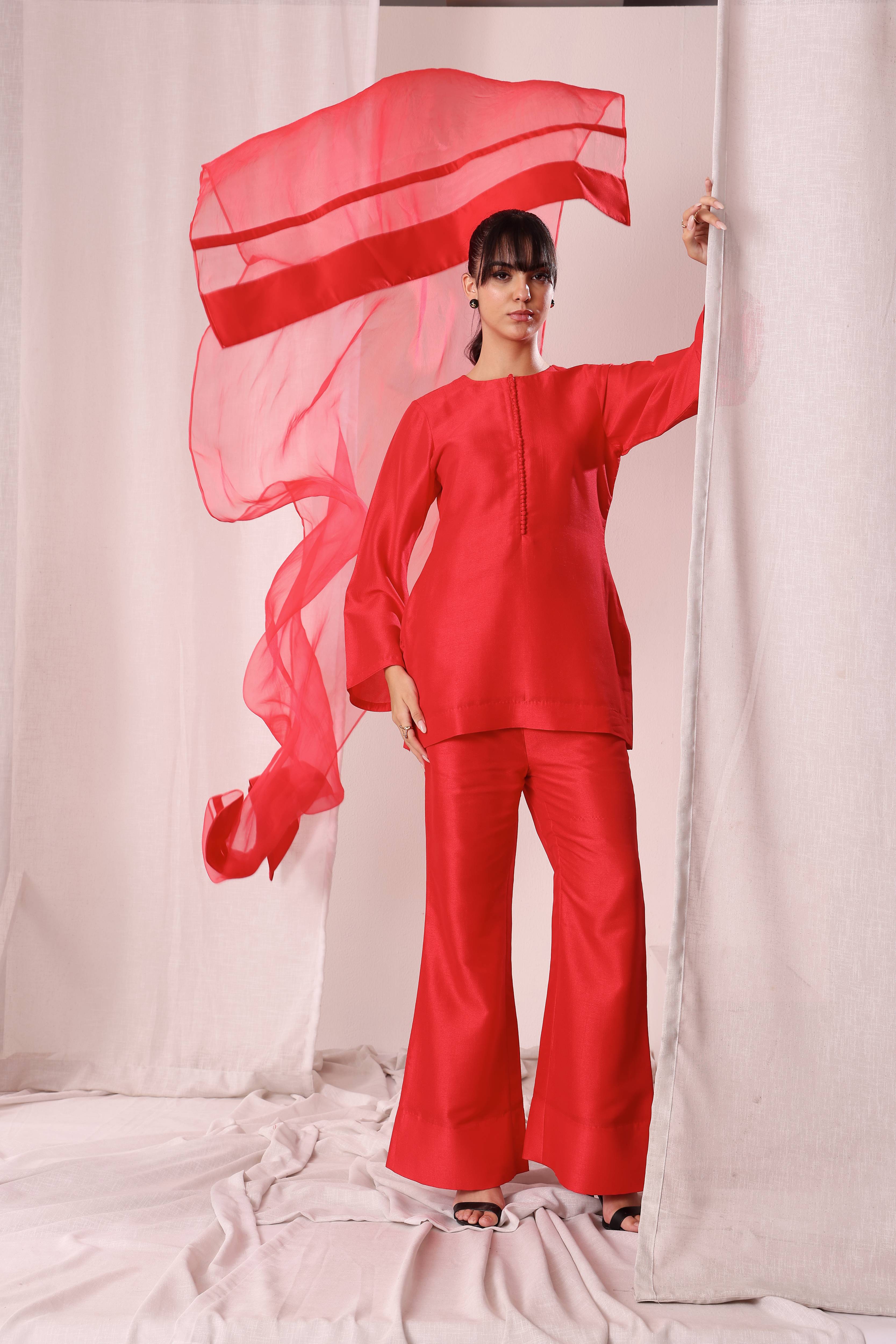 Aabroo Kurta Set - Red