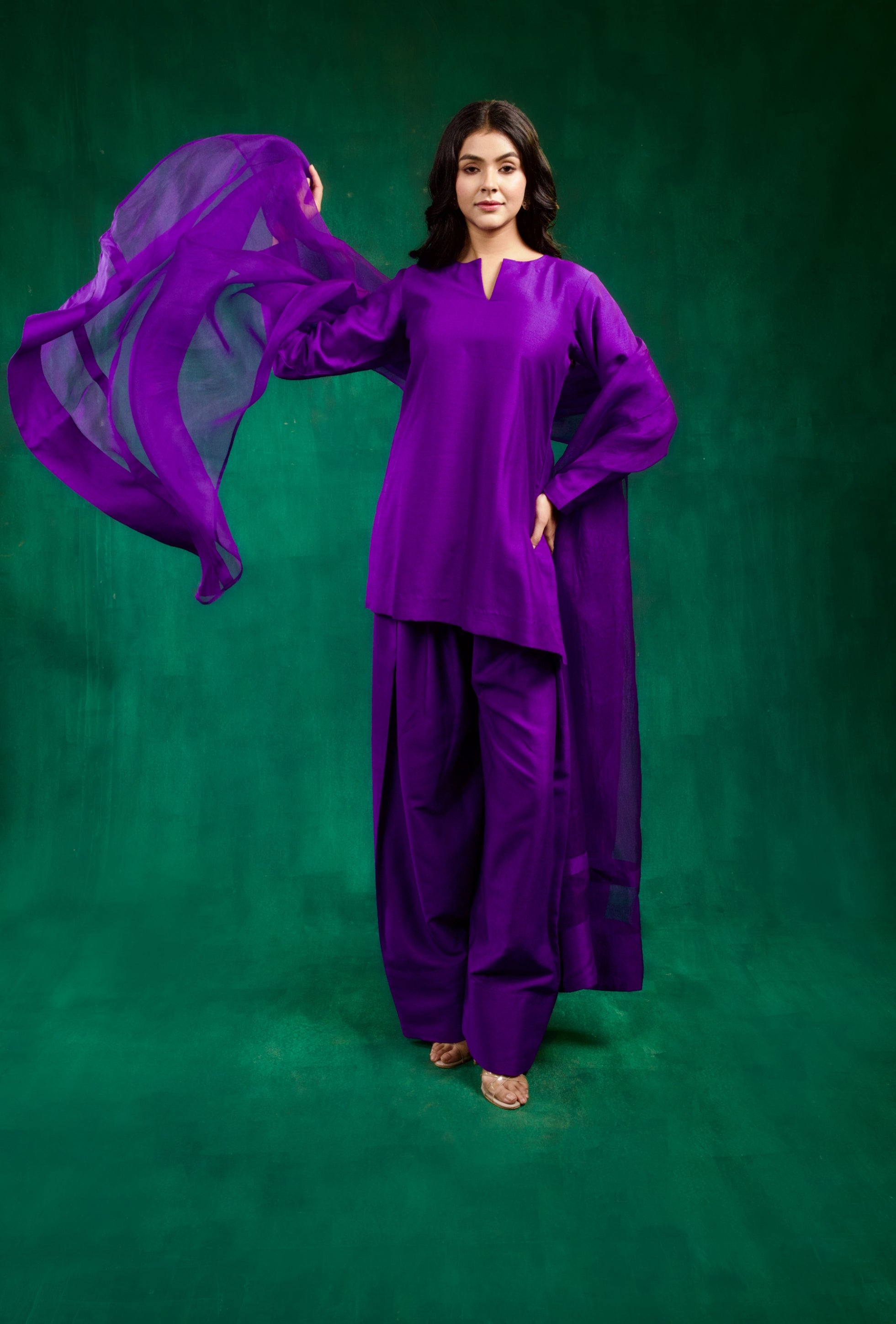 Khwaab Kurta Set - Purple