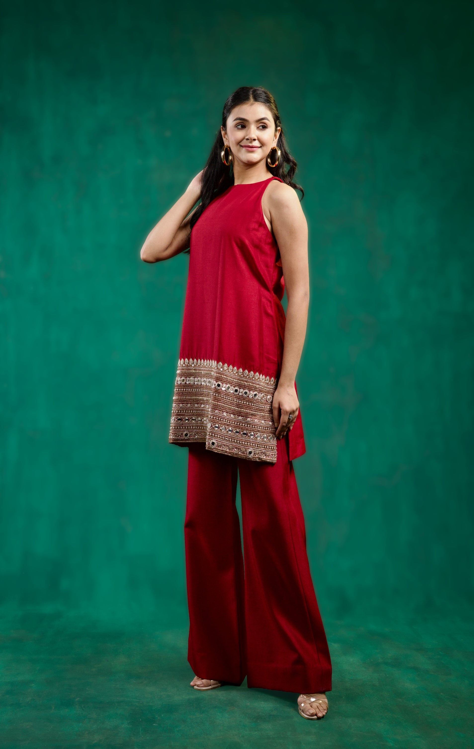 Sitara Kurta Set - Maroon