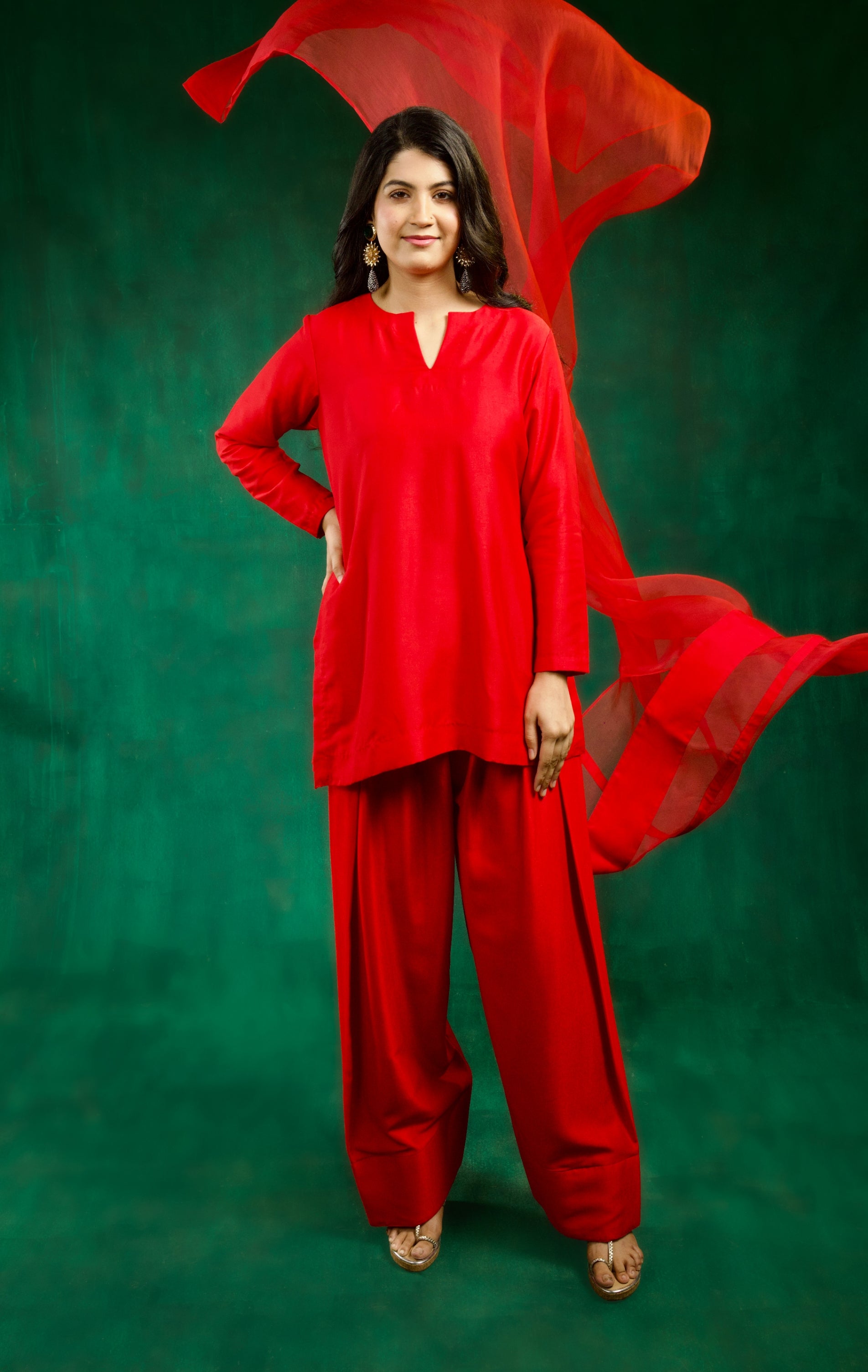 Khwaab Kurta Set - Red