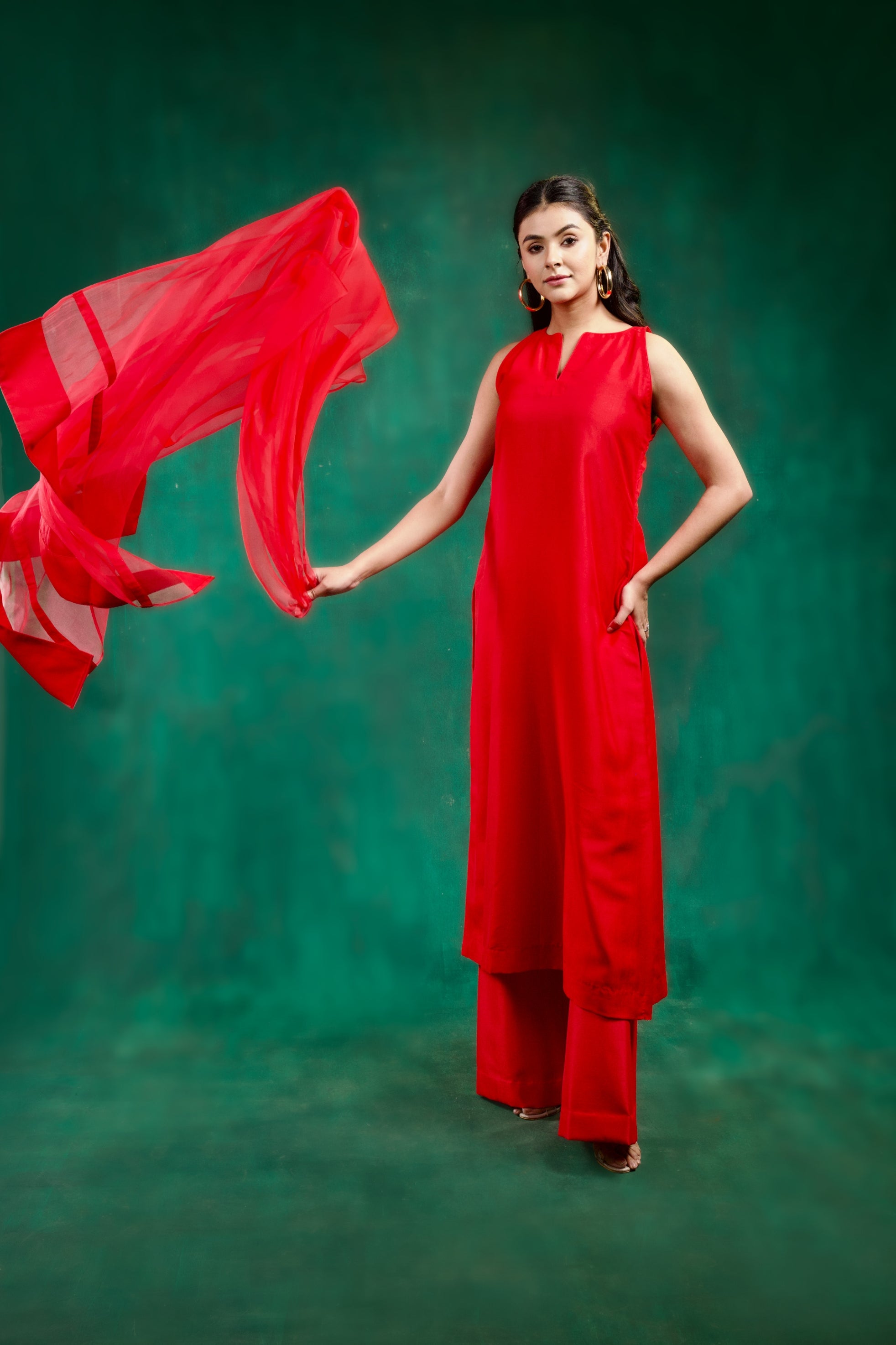 Sukoon Kurta Set - Red