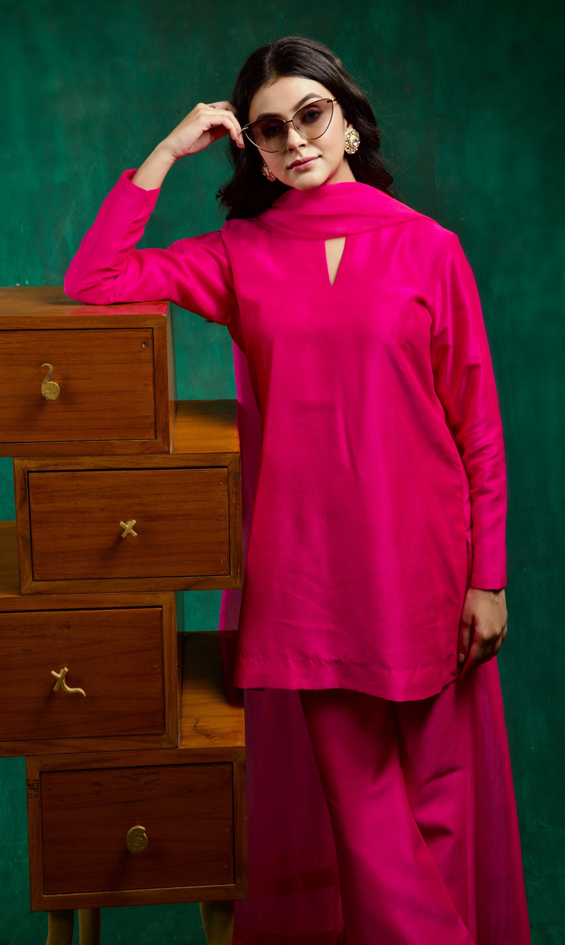 Meher Kurta Set - Pink
