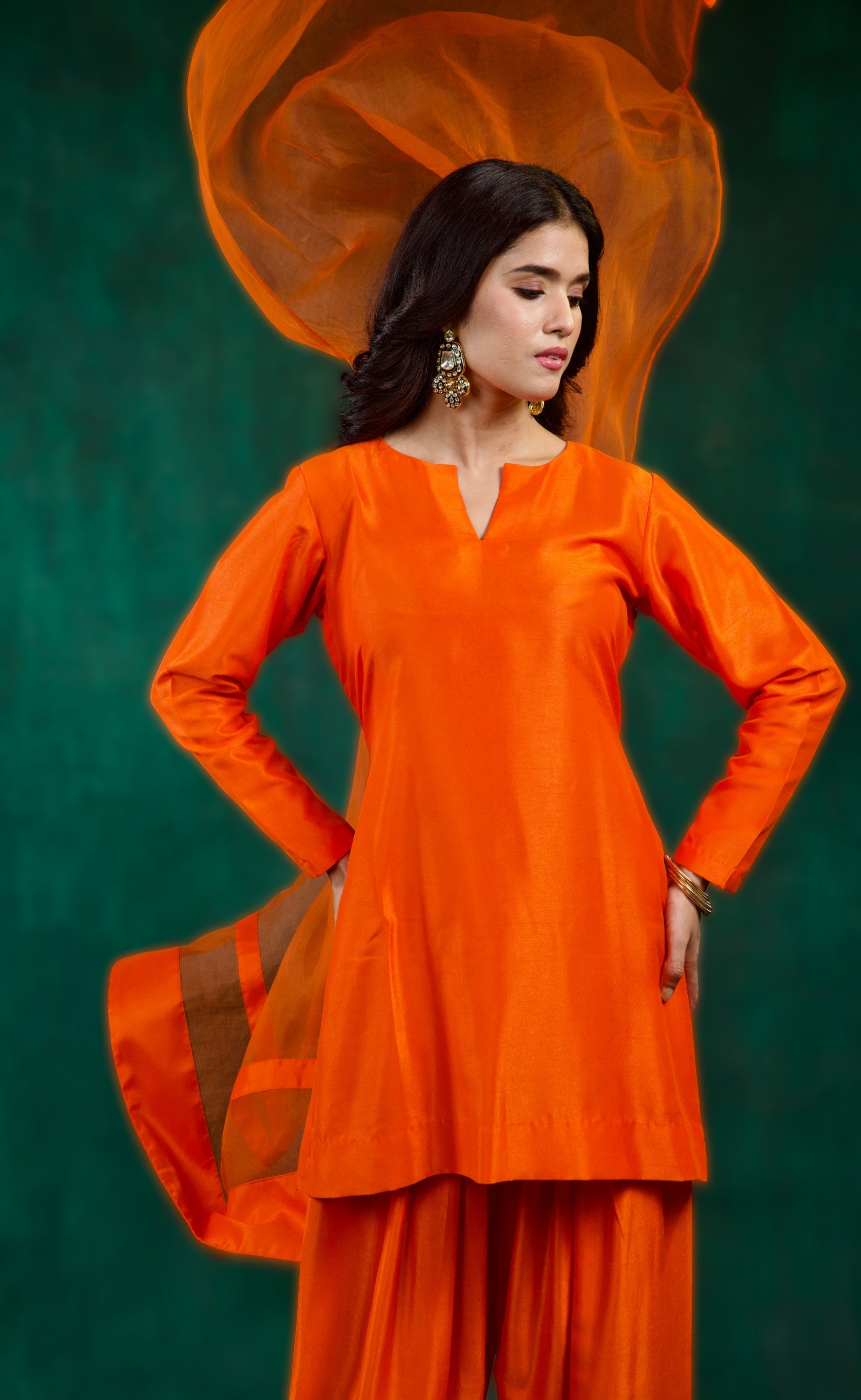 Khwaab Kurta Set - Orange