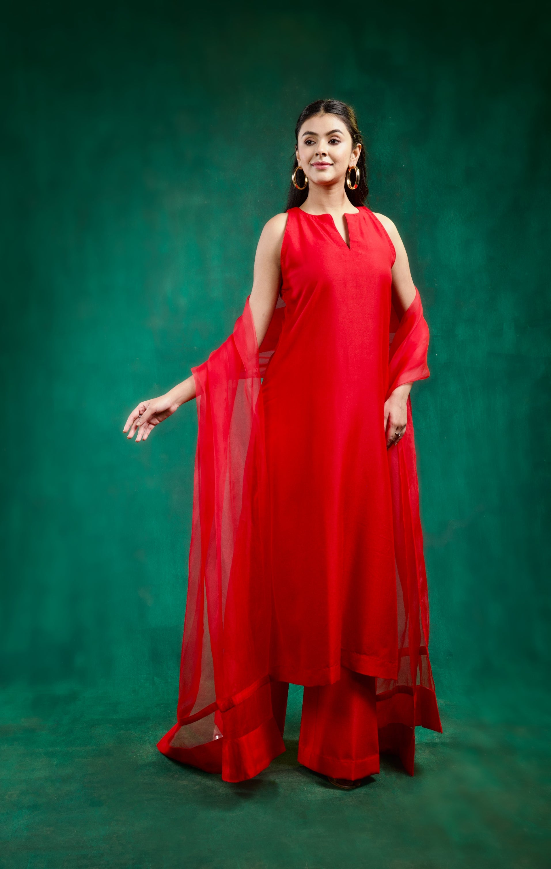 Sukoon Kurta Set - Red