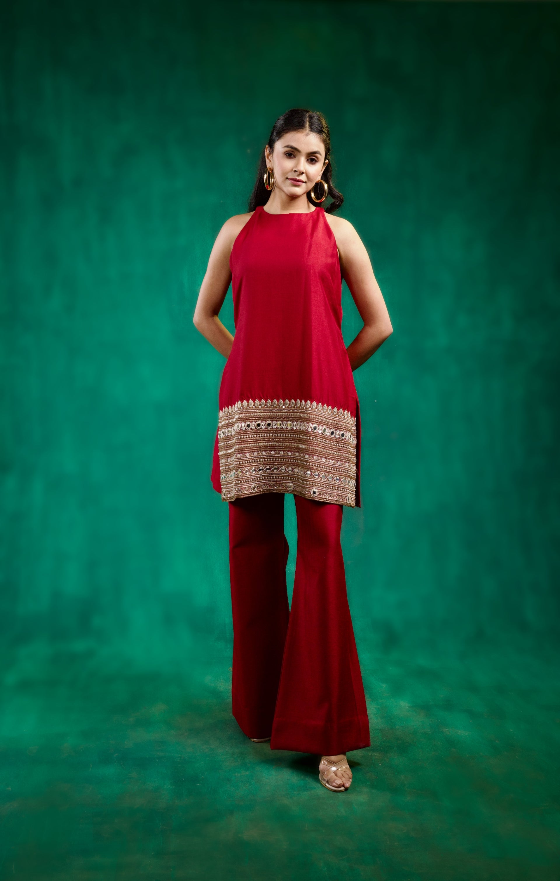 Sitara Kurta Set - Maroon