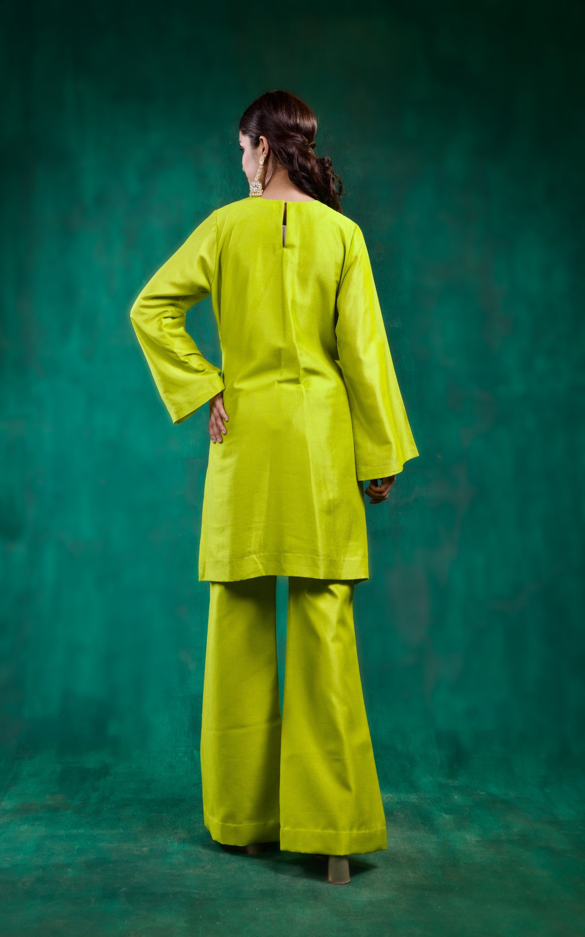 Aabroo Kurta Set - Lime Green