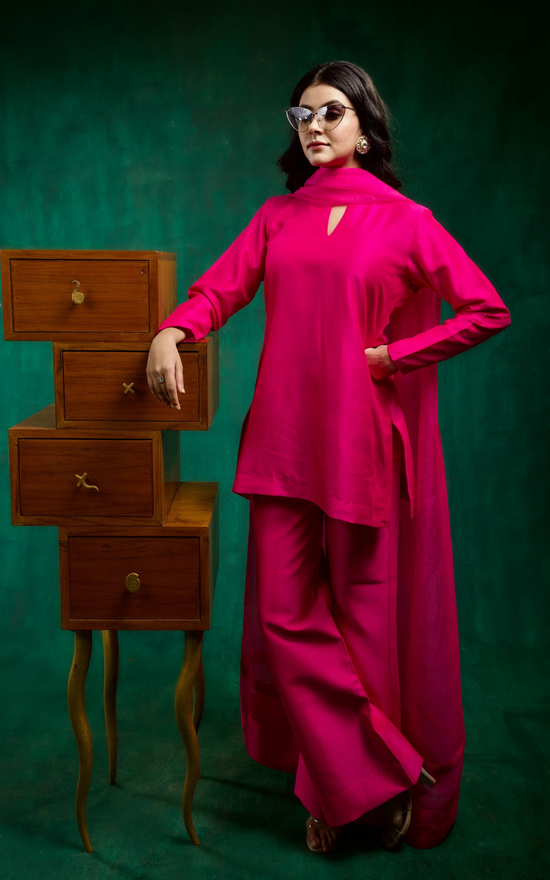 Meher Kurta Set - Pink