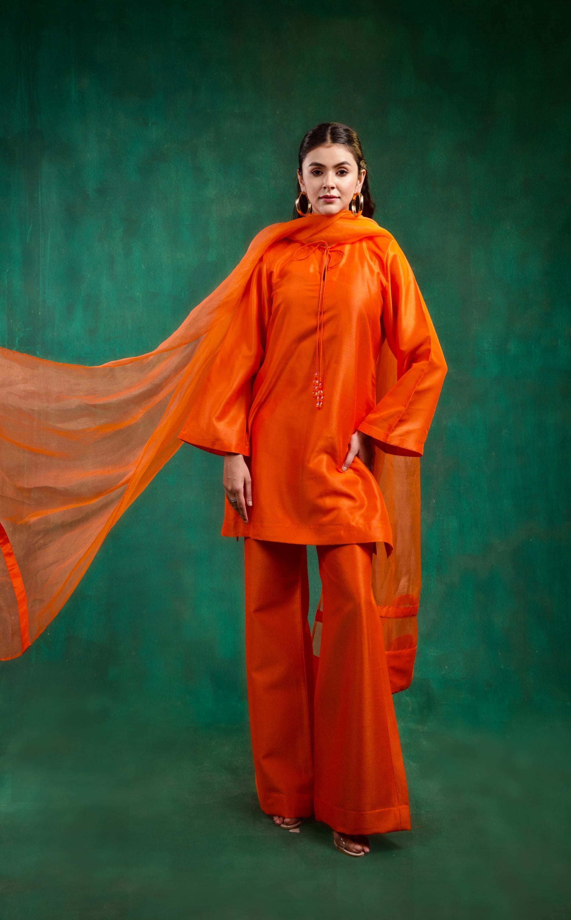 Dilruba Kurta Set - Orange