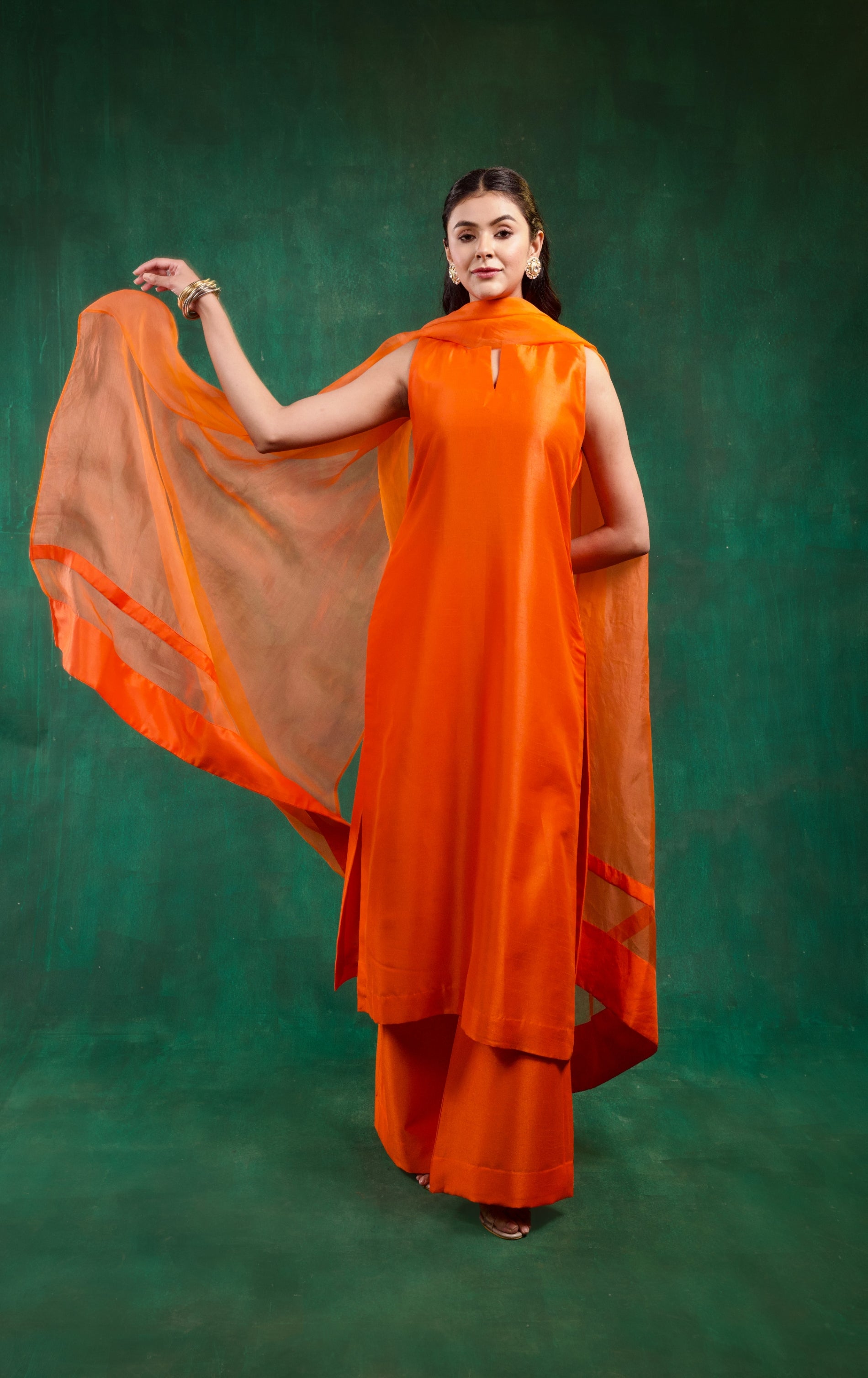 Seher Kurta Set - Orange