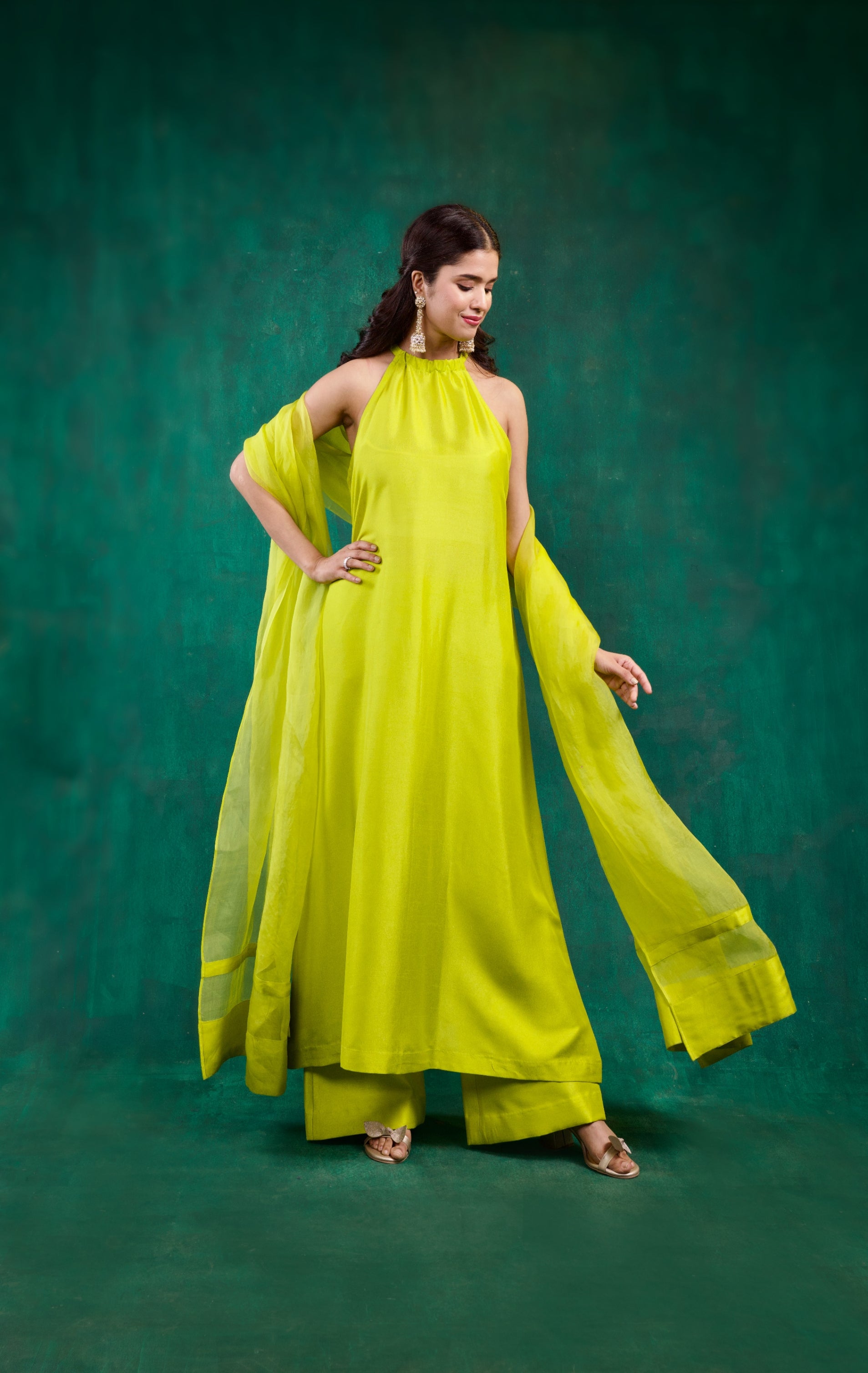 Reva Kurta Set - Lime Green