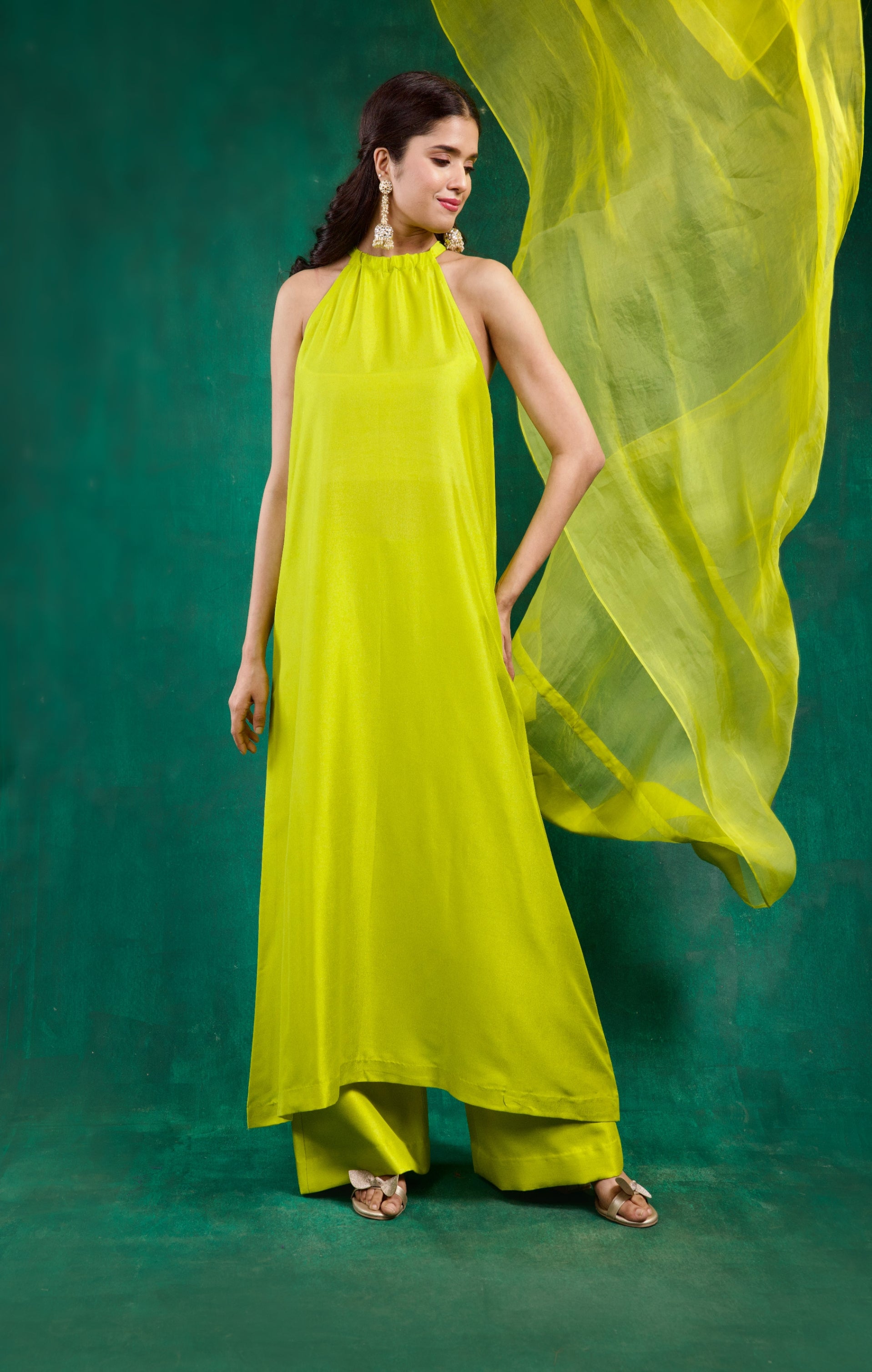 Reva Kurta Set - Lime Green