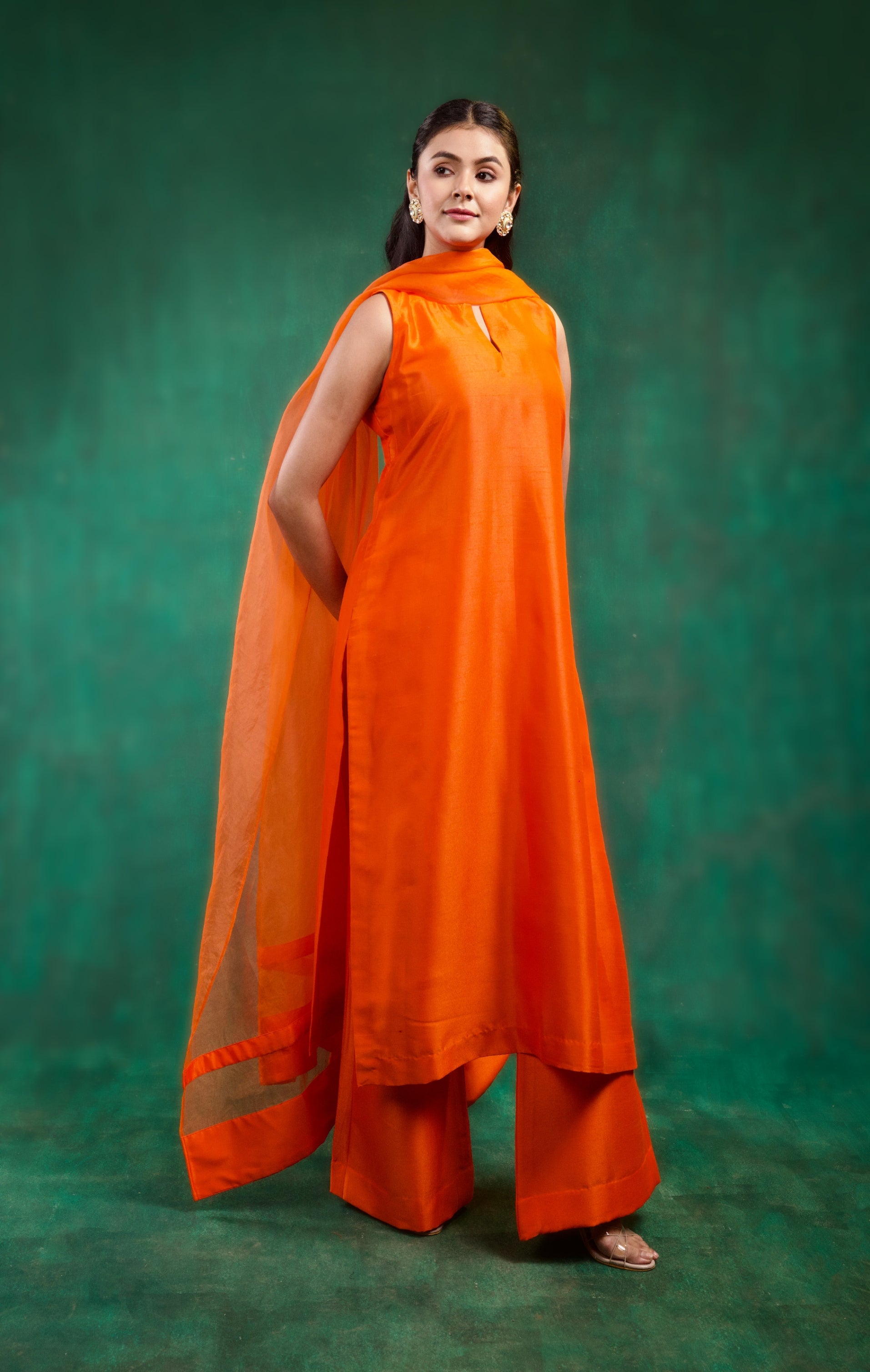 Seher Kurta Set - Orange