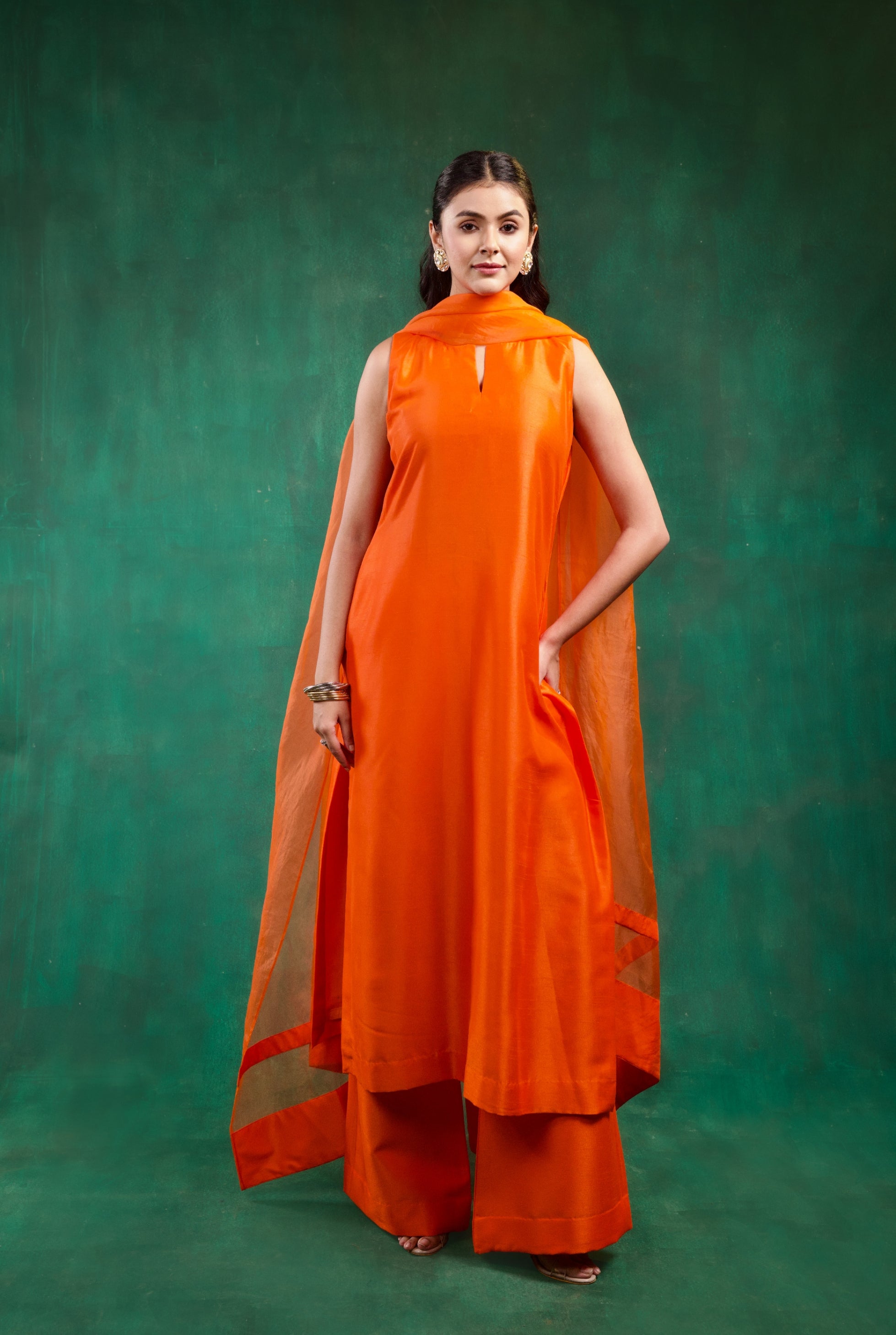 Seher Kurta Set - Orange