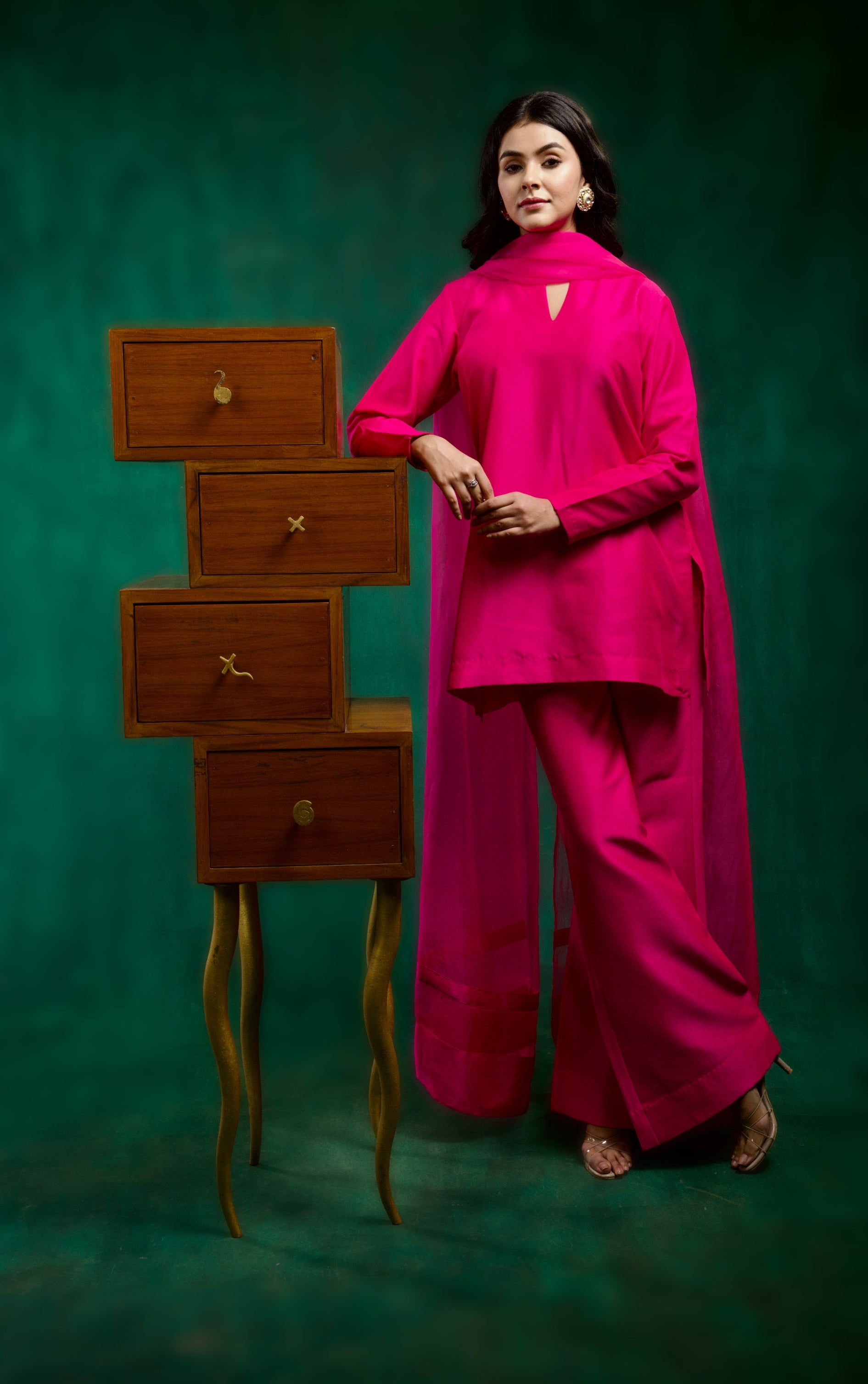 Meher Kurta Set - Pink