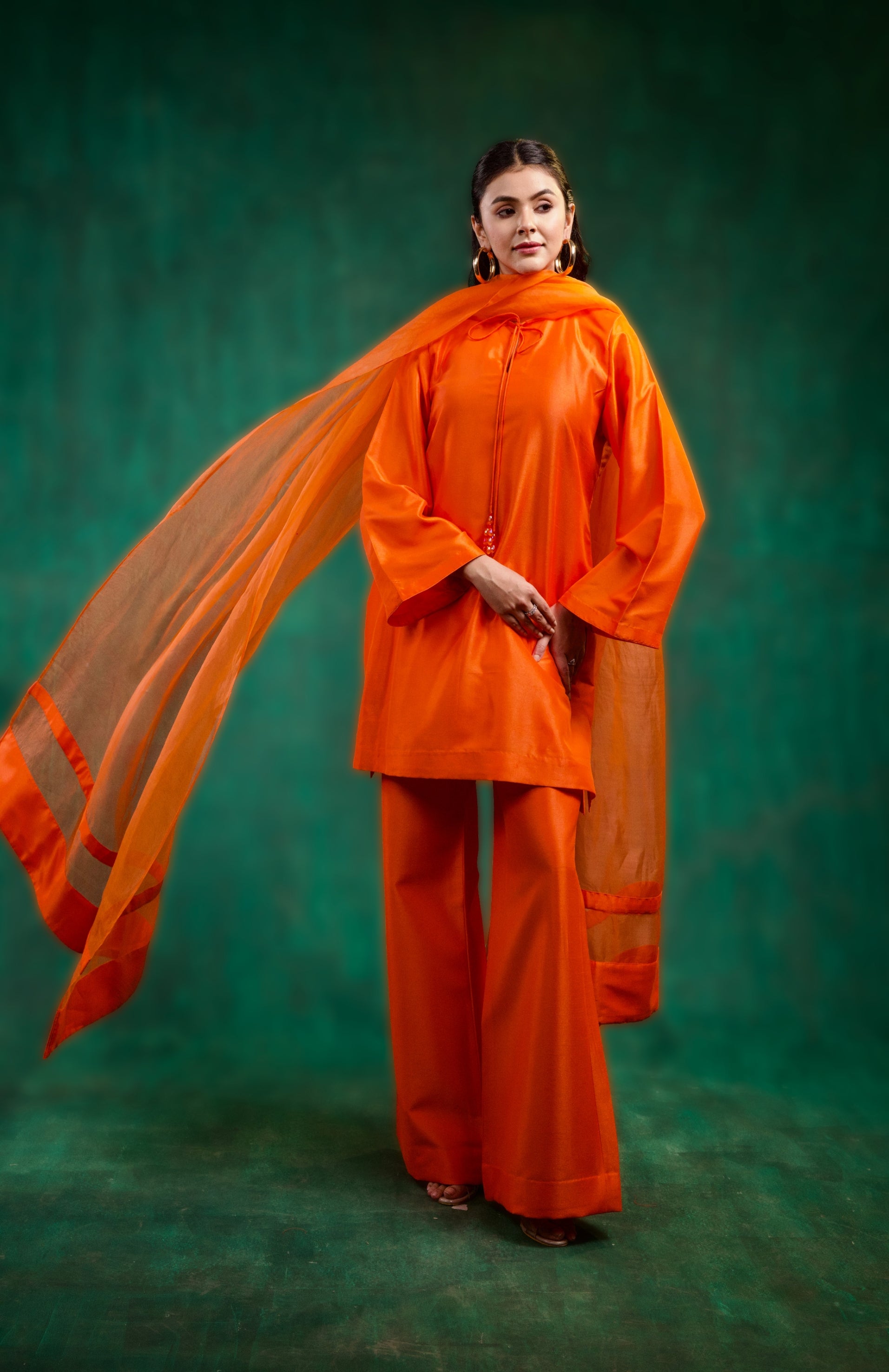 Dilruba Kurta Set - Orange