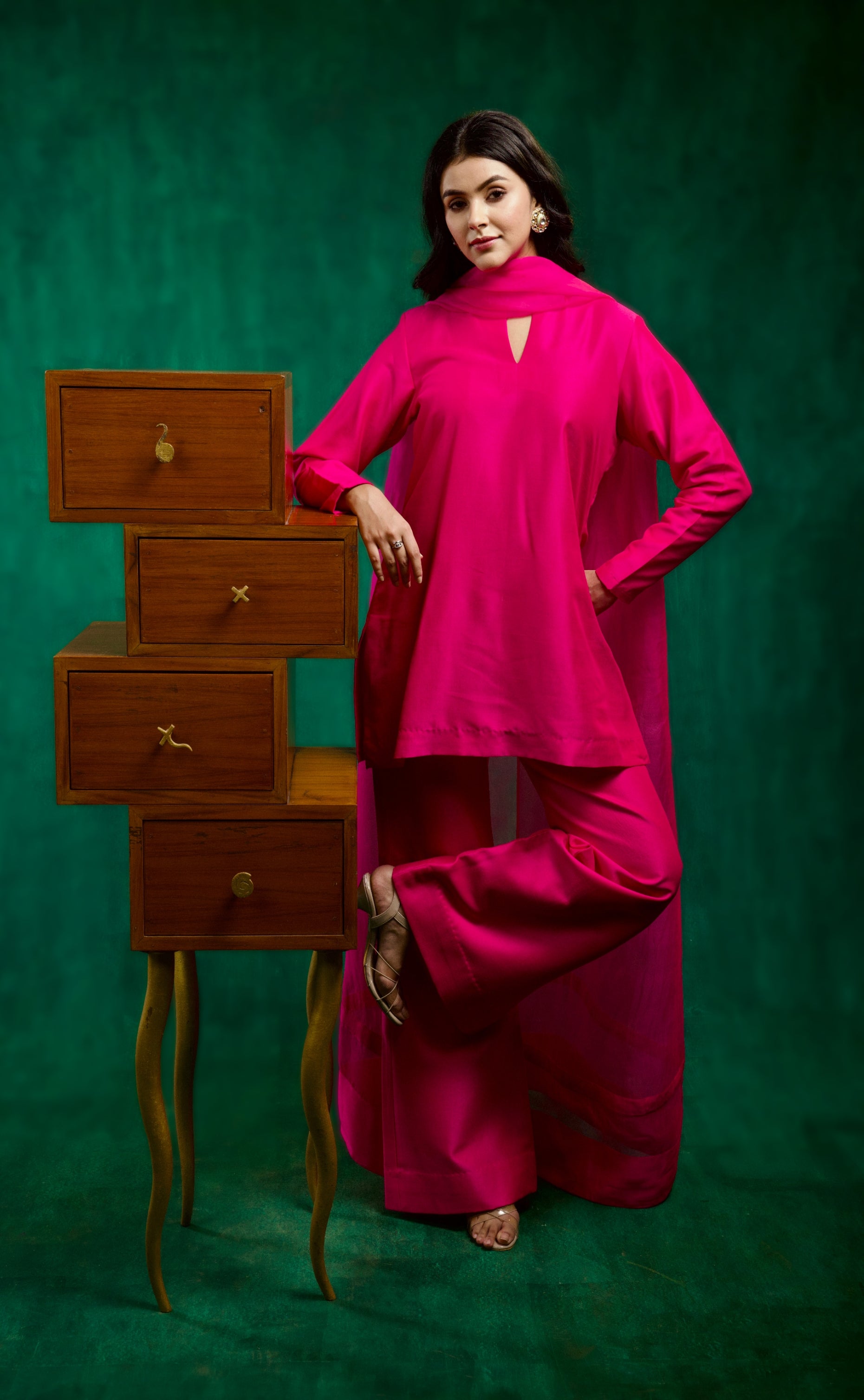 Meher Kurta Set - Pink