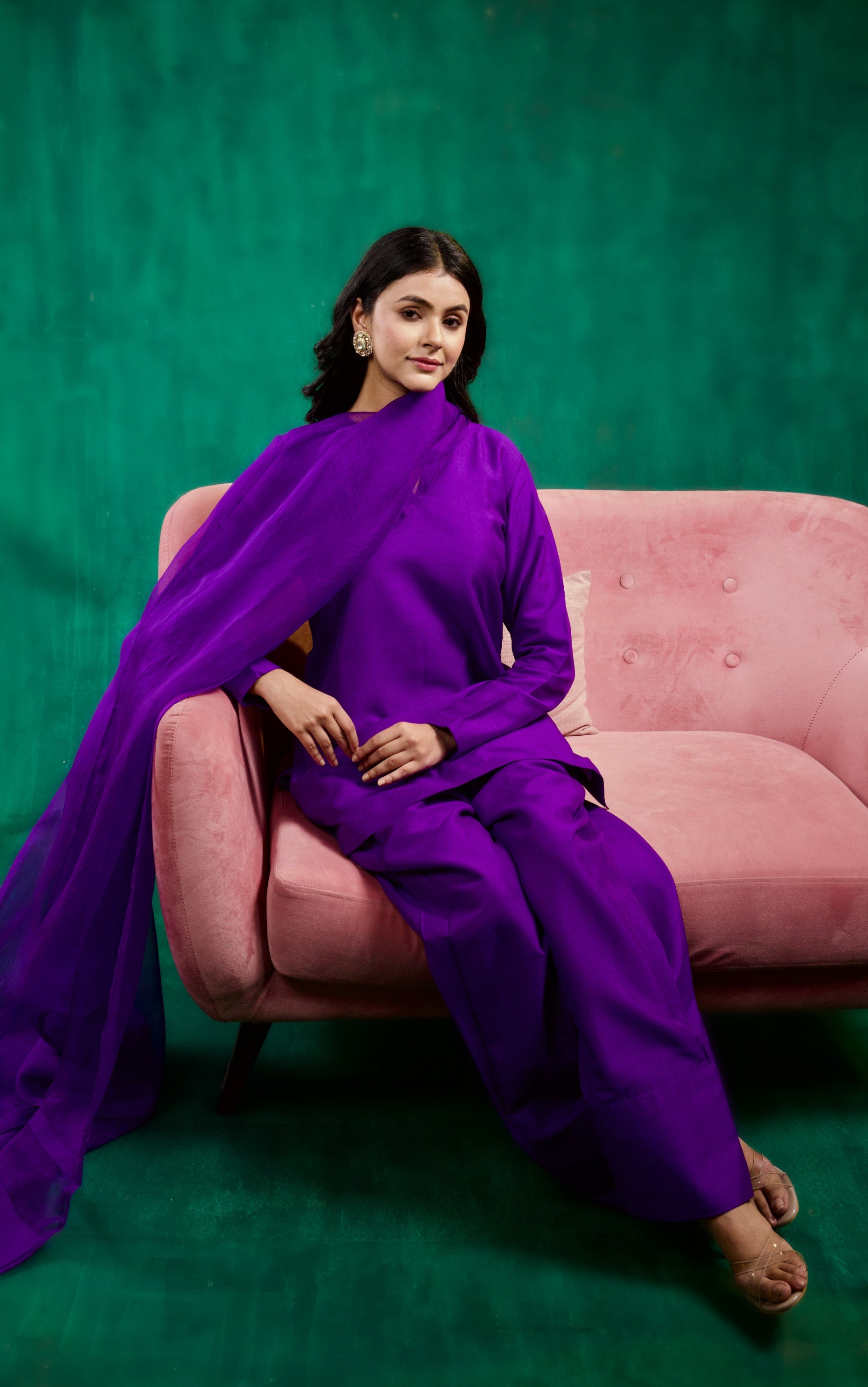 Khwaab Kurta Set - Purple