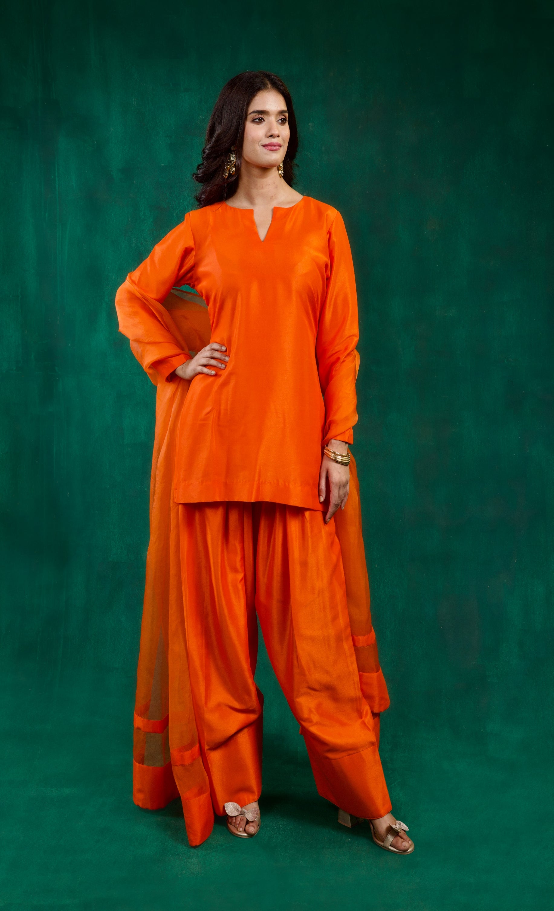Khwaab Kurta Set - Orange