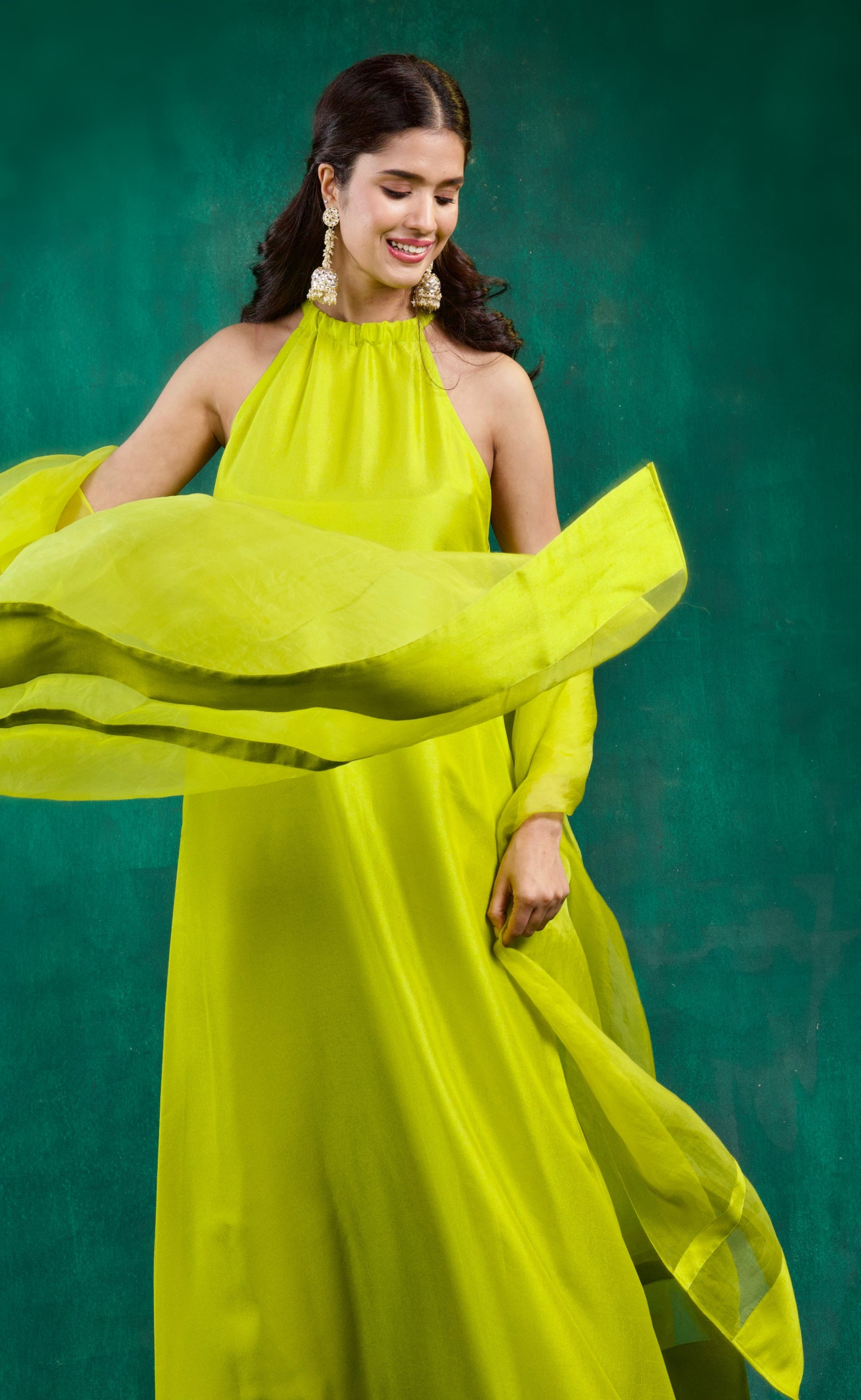 Reva Kurta Set - Lime Green