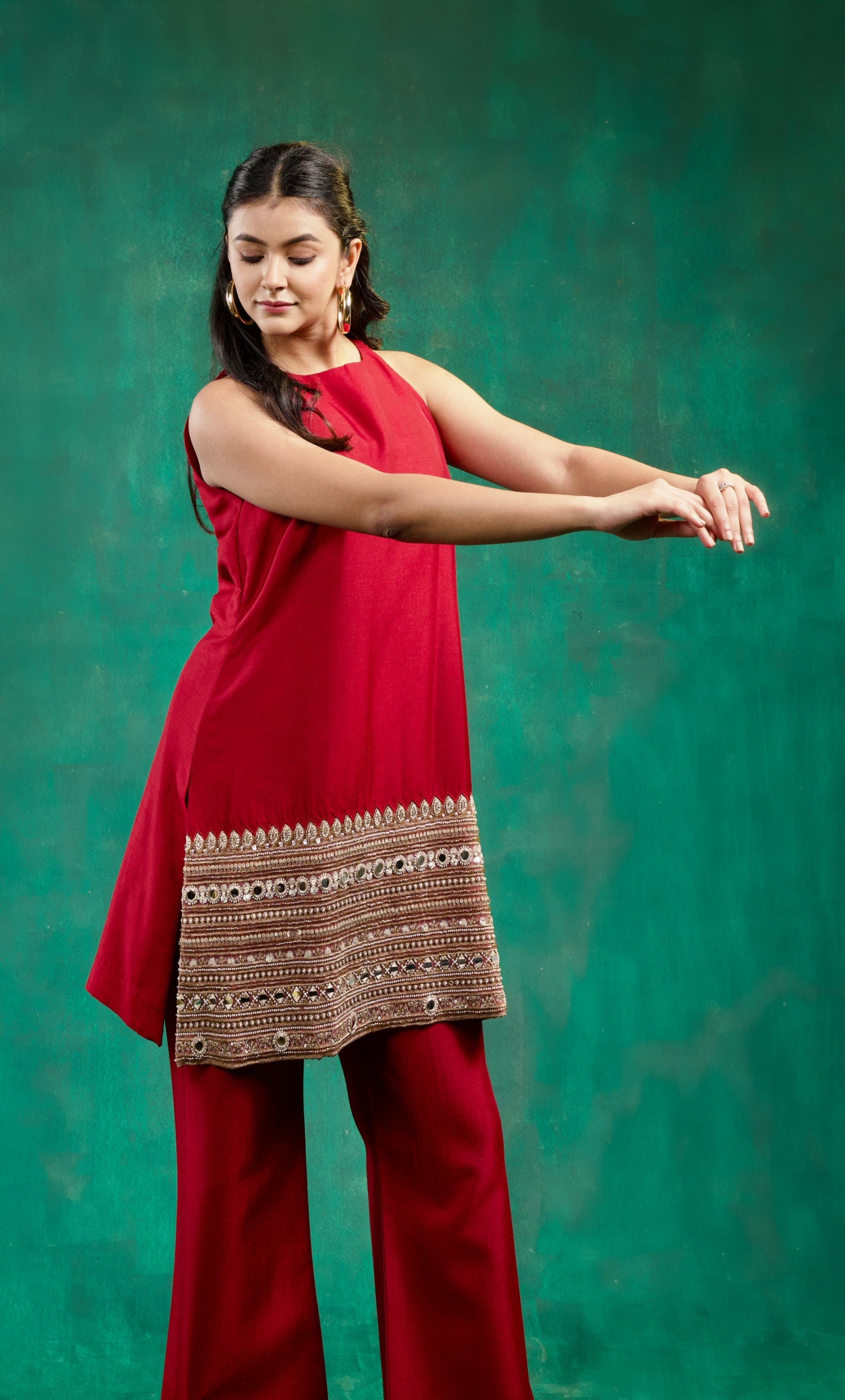 Sitara Kurta Set - Maroon