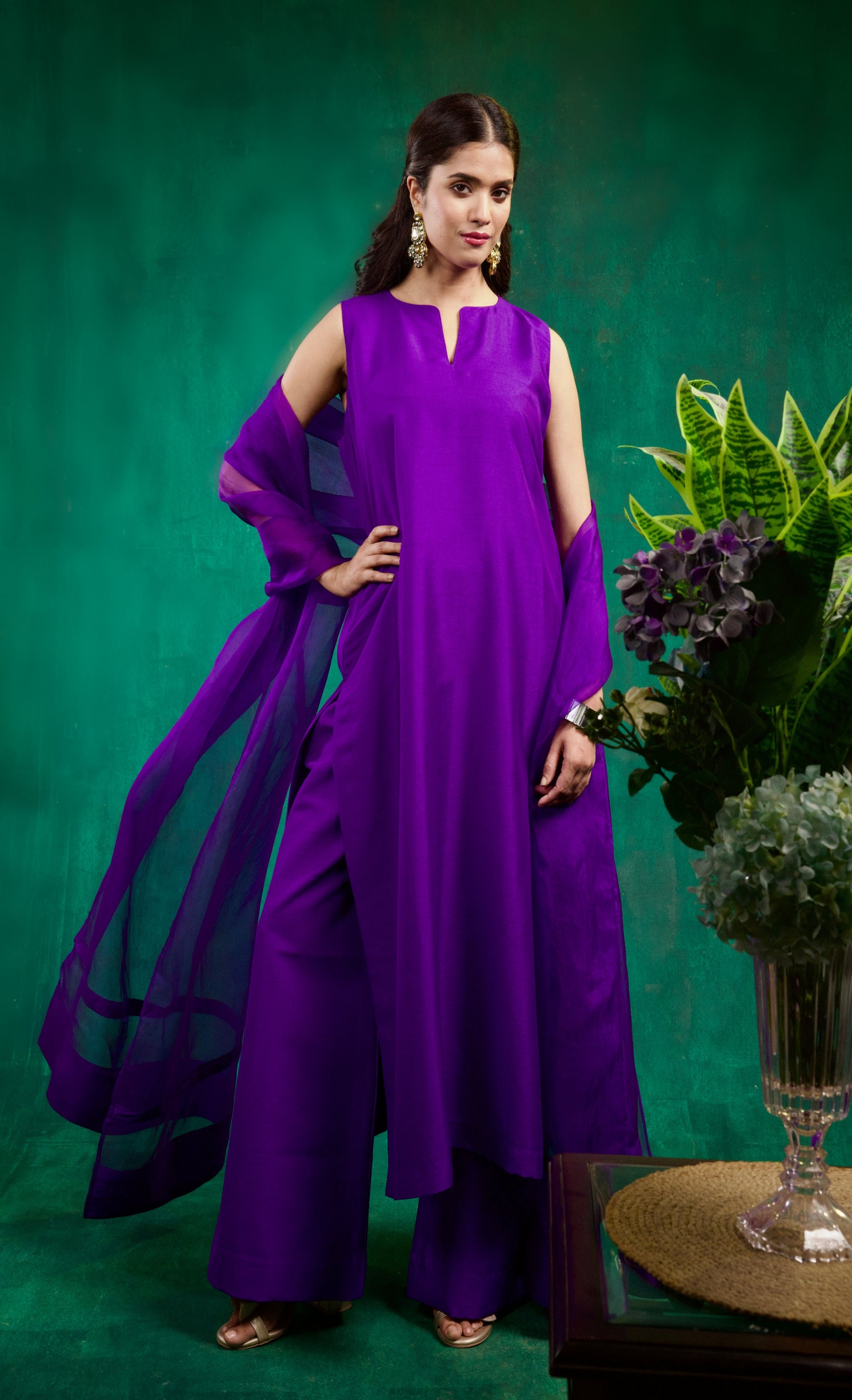 Seher Kurta Set - Purple