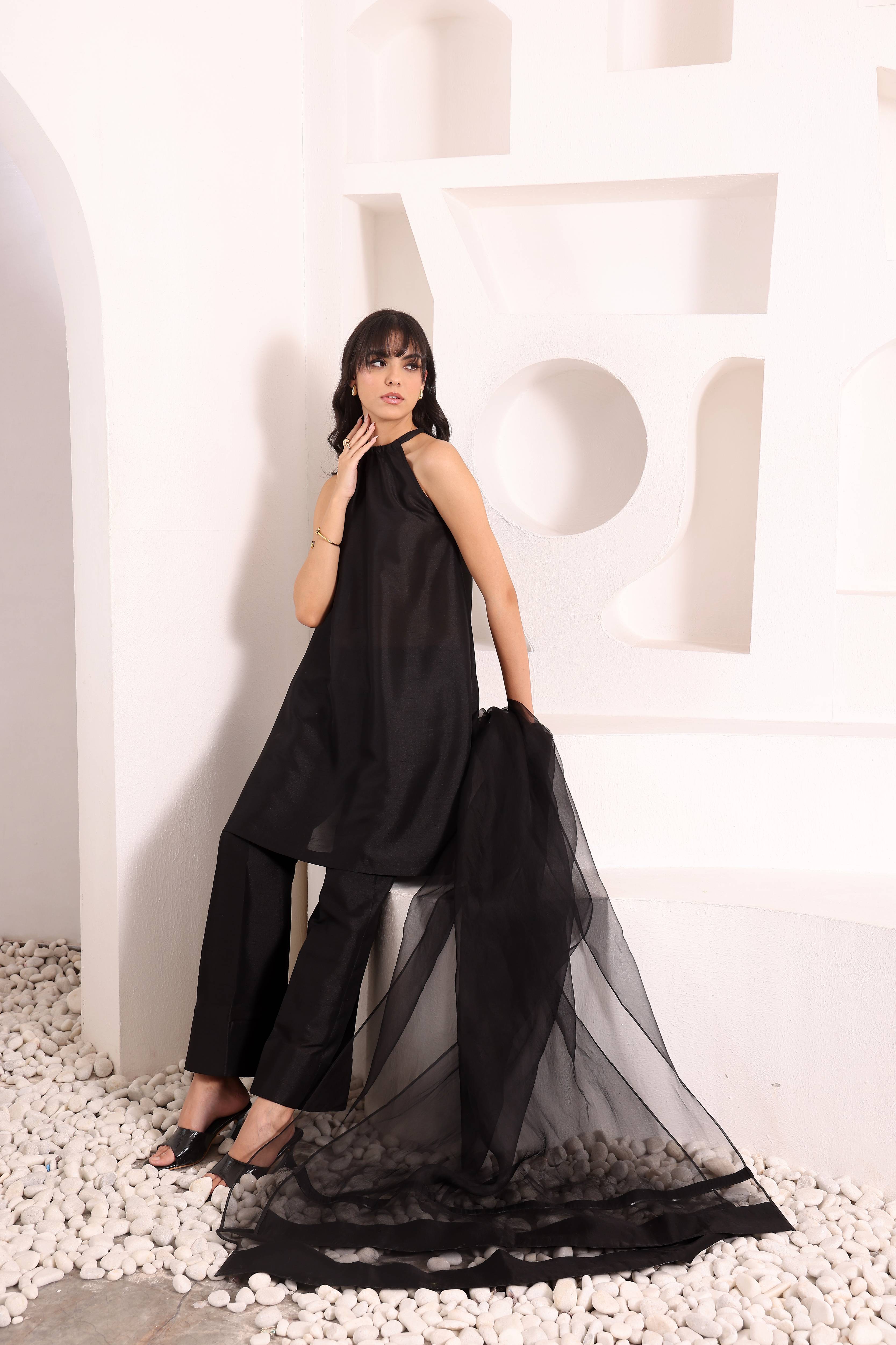 Ziya Kurta Set - Black