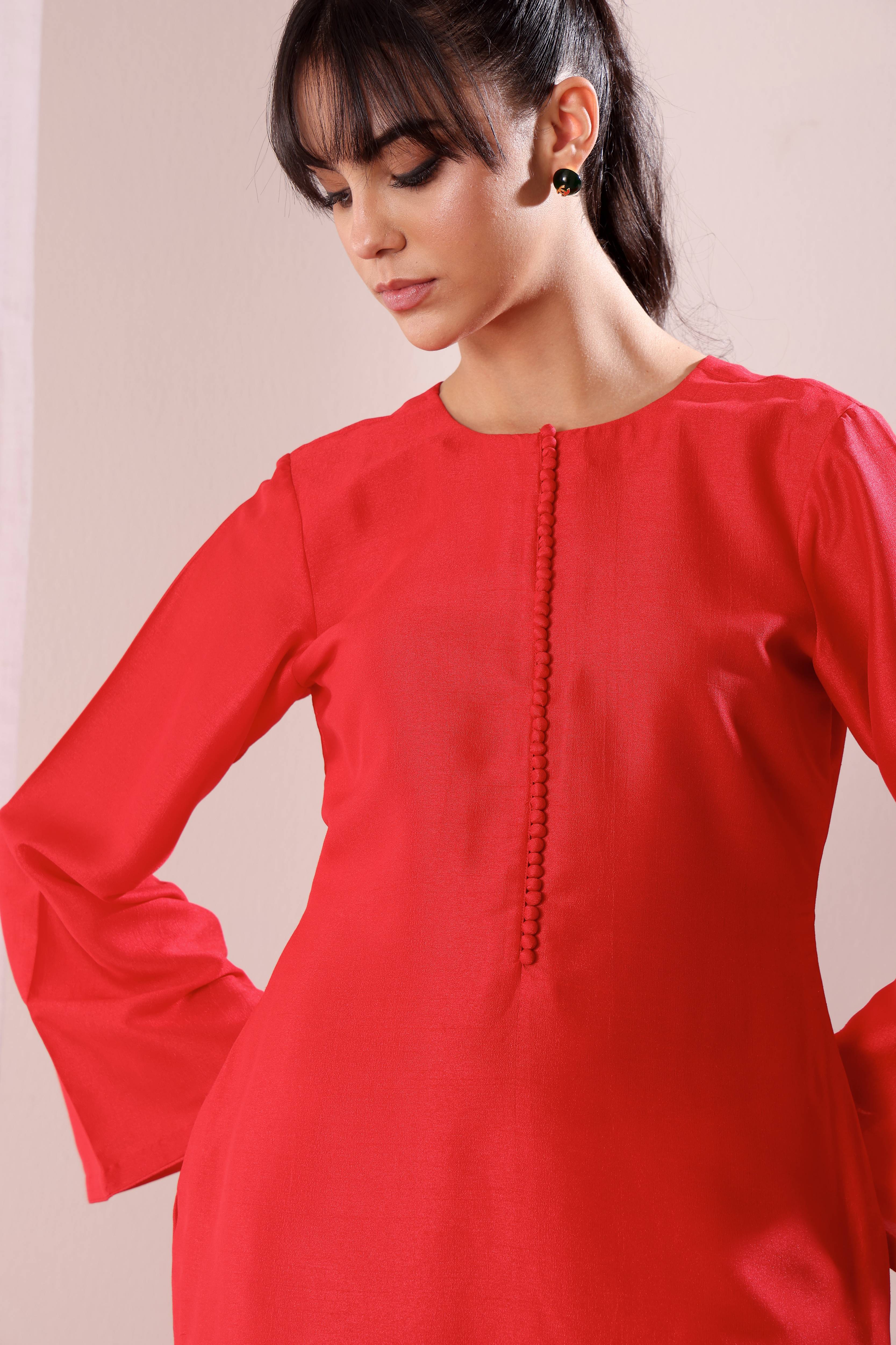 Aabroo Kurta Set - Red