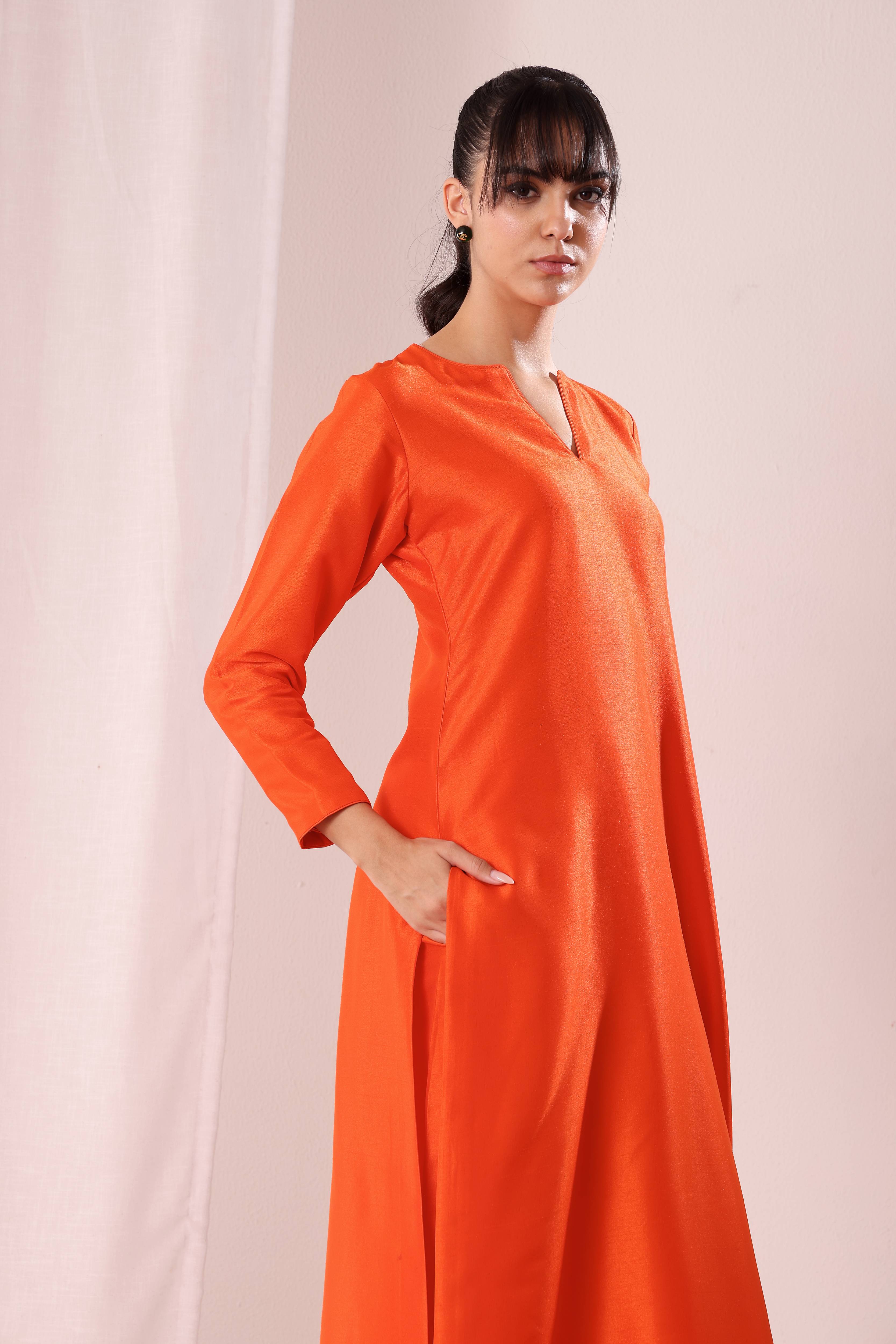 Hayaa Kurta Set - Orange