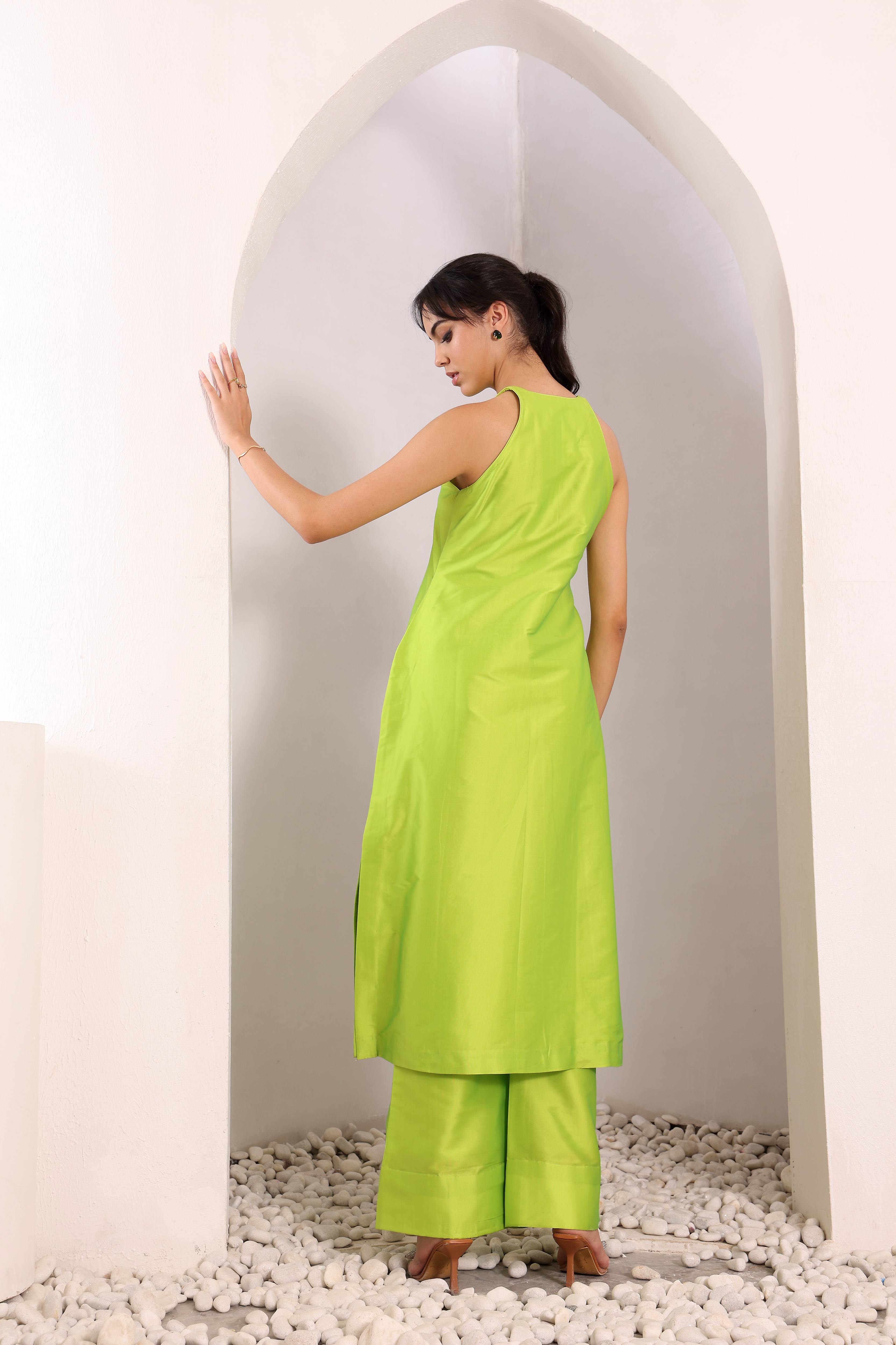 Sukoon Kurta Set - Lime Green