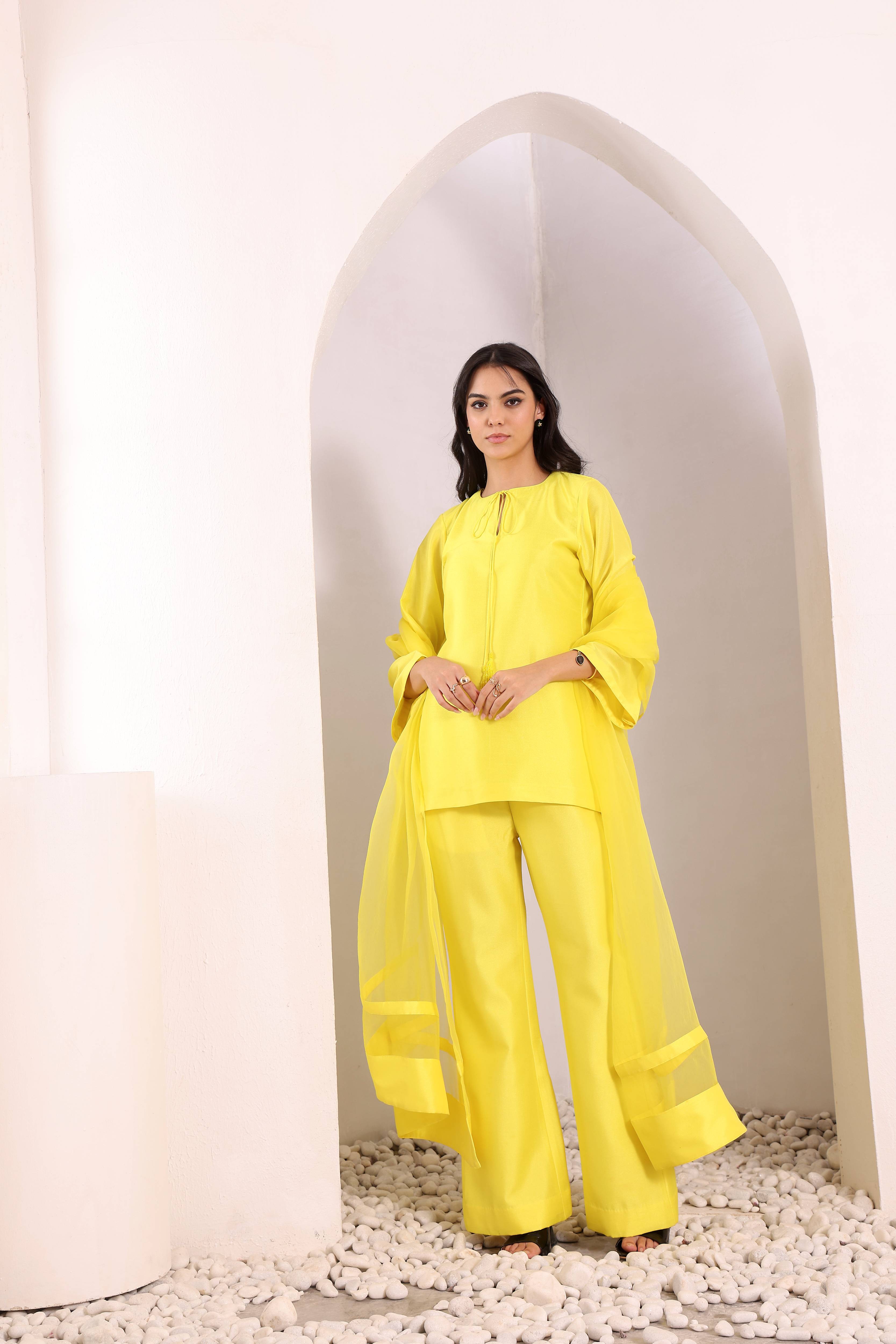 Dilruba Kurta Set - Yellow