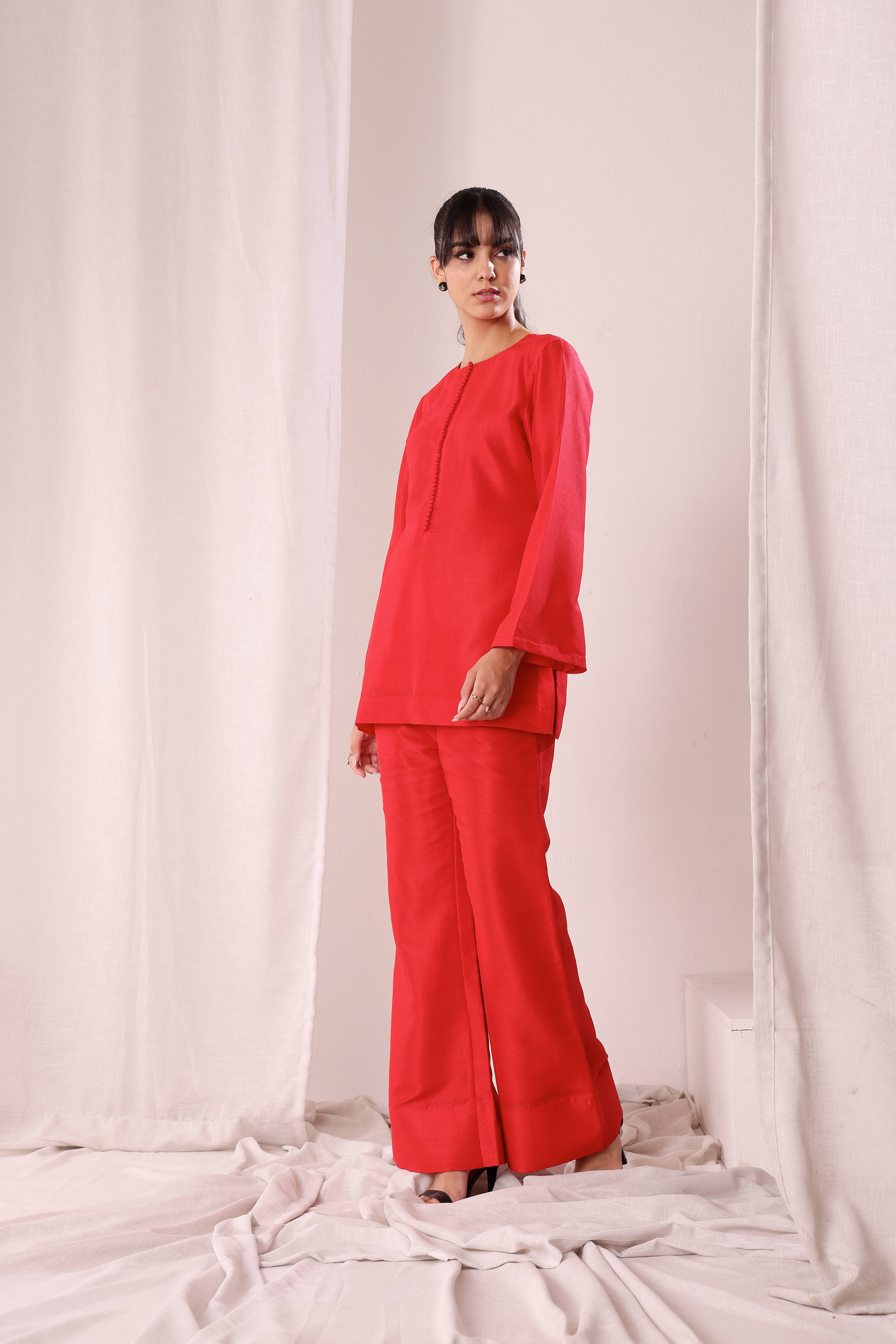 Aabroo Kurta Set - Red
