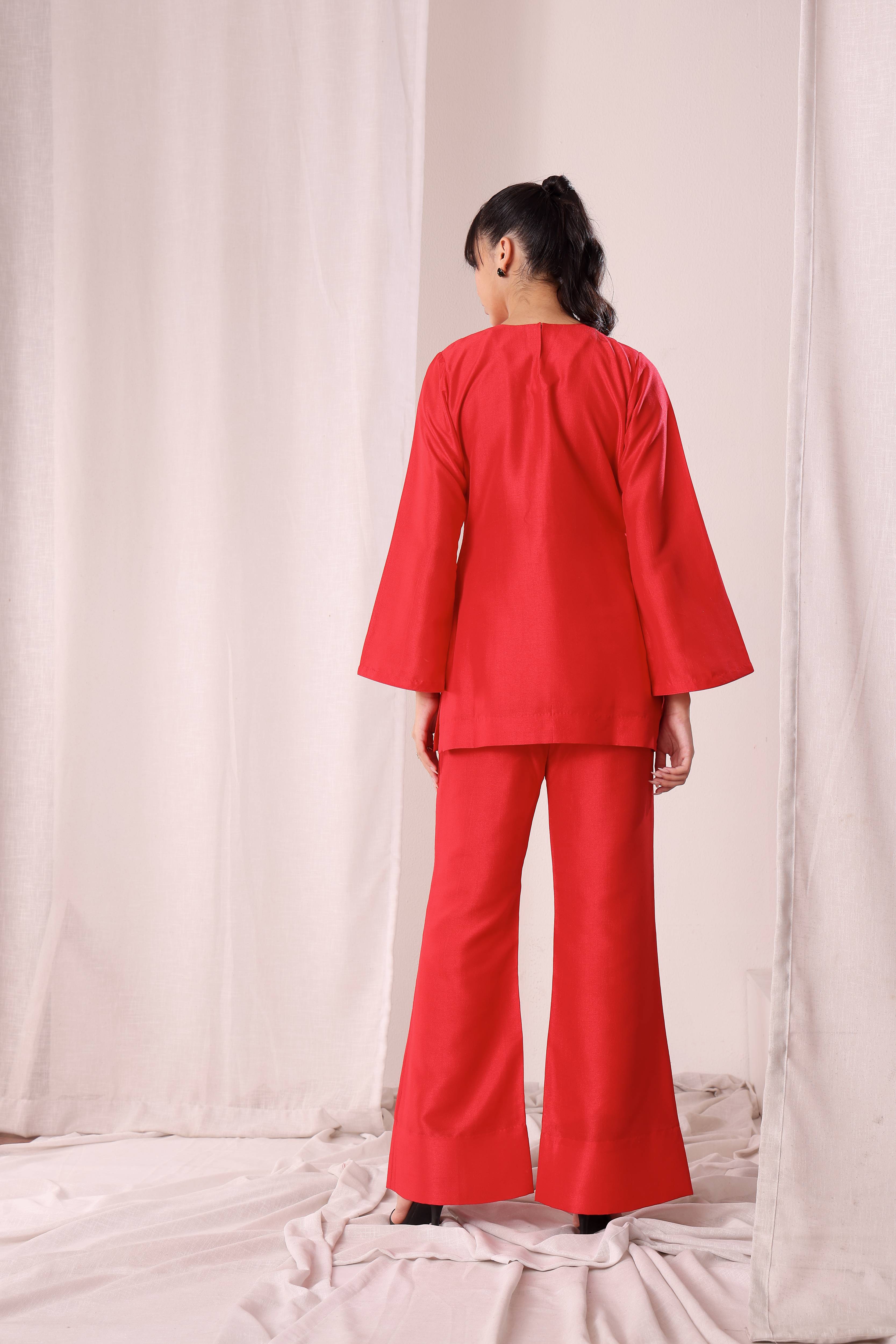 Aabroo Kurta Set - Red