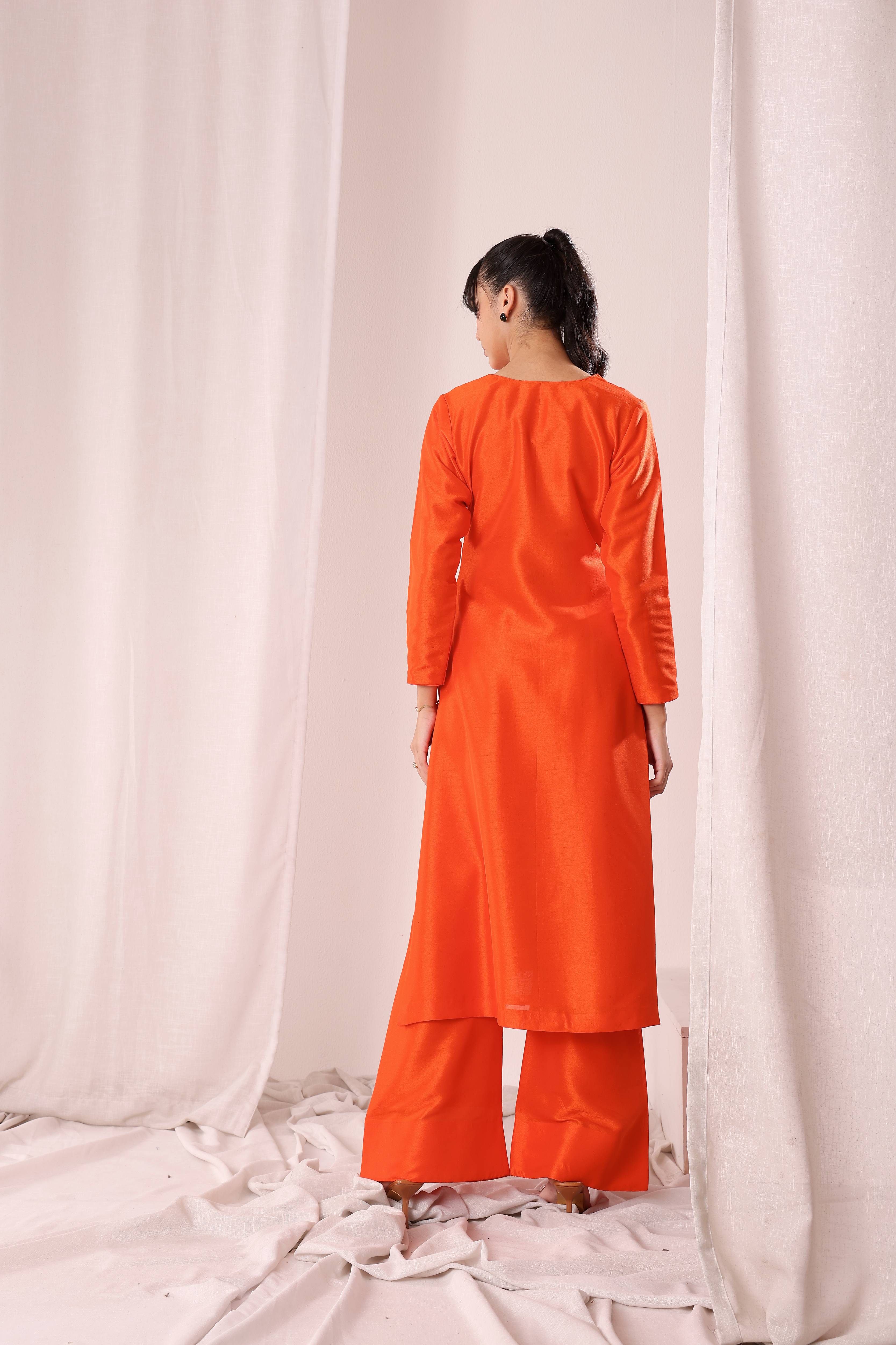 Hayaa Kurta Set - Orange